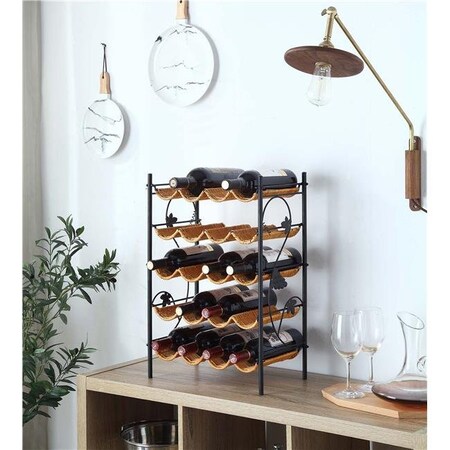 4D Concepts 4D Concepts 263015 Wicker Wine Rack- Wicker-Metal 263015